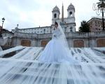 لباس عروسی که 3 کیلومتر طول دارد! +عکس