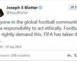 بلاتر به خاطر یک پست اخلاقی در توییتر مورد تمسخر و انتقاد واقع شد + عکس