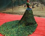 لباس عروسی با 3 هزار پر طاووس! + عکس