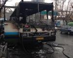 آتش گرفتن اتوبوس در خیابان ولیعصر (+عکس)