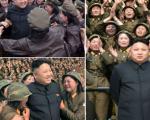 رهبر کره شمالی در میان زنان نظامی (عکس)