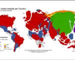 نقشه پربازدیدترین سایتهای اینترنتی دنیا