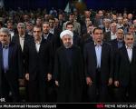 روحانی: اگر کسی از تحریم خوشش می‌آید، استدلالش را بگوید (گزارش تصویری از مراسم تجلیل از اساتید نمونه)