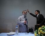 غلامحسین الهام ، از فاطمه رجبی سبقت گرفت و احمدی نژاد بر صورتش خاک نپاشید!