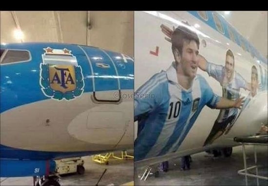 رونمایی از هواپیمای تیم ملی فوتبال آرژانتین +عکس