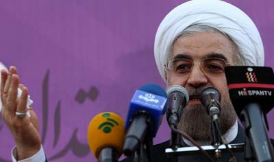 همایش انتخاباتی روحانی,روحانی در همایش انتخاباتی