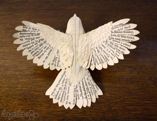 پرنده های زیبا از جنس چوب و کاغذ