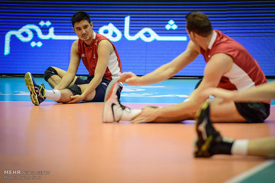 عکس: تمرین تیم‌های ملی والیبال ایران و آمریکا