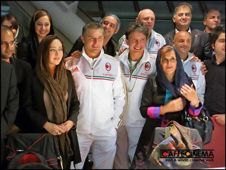 اخبار,اخبار فرهنگی,عکس بازیگران با فوتبالیست های میلان, معتمدآریا و نیکی کریمی میان میلانی ها