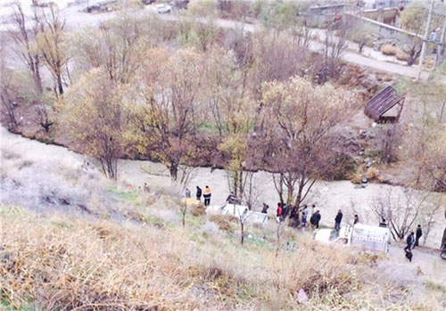 عکس: سقوط مینی بوس زائران در هراز
