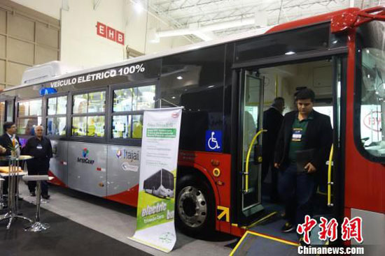 محبوبیت اتوبوس برقی چینی در نمایشگاه اتوبوس سائوپائولو برزیل