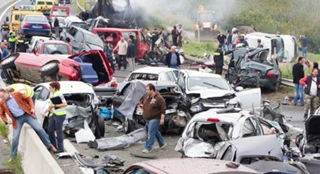 اخبار,اخبارحوادث,تصادف زنجیره ای مرگبار در یونان