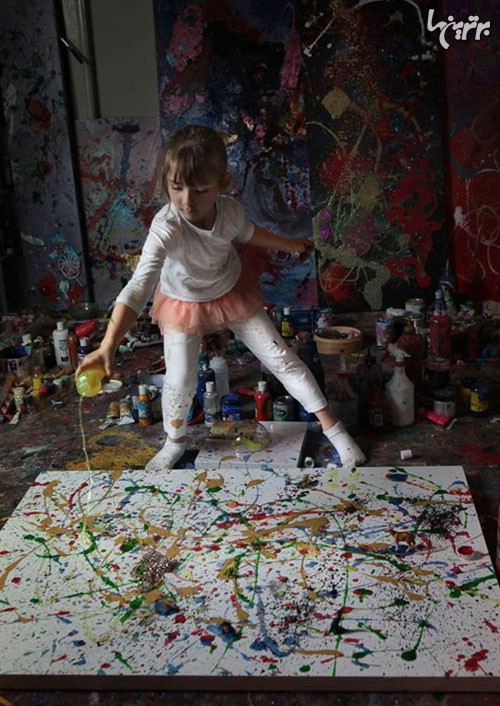 نقاشی های انتزاعی هنرمند 6 ساله