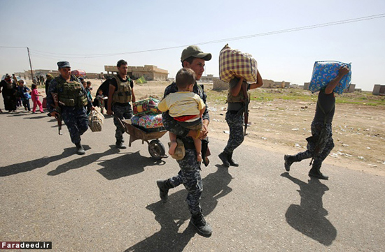 فرار مردم فلوجه از چنگال داعش +عکس
