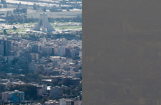(تصاویر) مقایسه هوای آلوده و پاک تهران