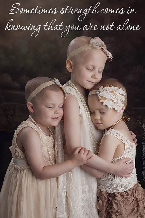 عکس تحسین‌برانگیز ۳ دختربچه شجاع که پیروزی خود را بر سرطان جشن گرفته‌اند