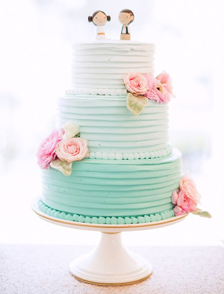 کیک عروسی رنگ سال 2016,کیک عروسی به رنگ آبی