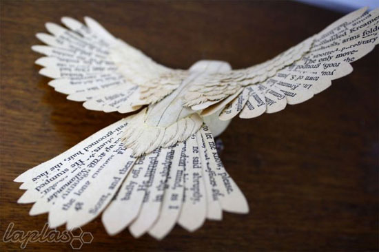 پرنده های زیبا از جنس چوب و کاغذ