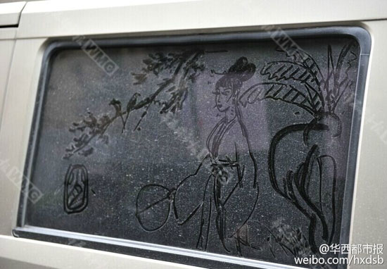 نقاشی های زیبا روی پنجره های خودرو