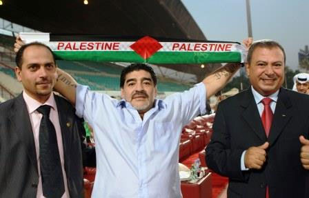 عکس: مارادونا با پرچم فلسطین