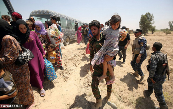 فرار مردم فلوجه از چنگال داعش +عکس