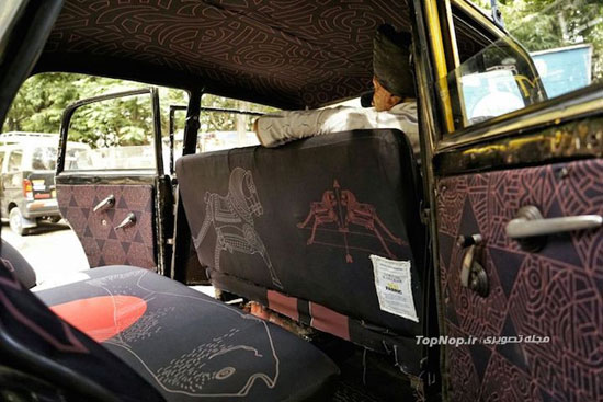 نقاشی درون تاکسی های هندی