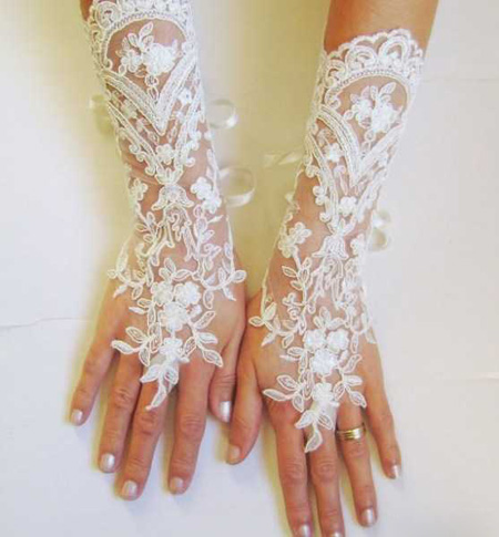 دستکش عروس با ساتن و تور, جدیدترین مدل دستکش عروس