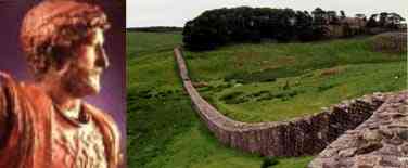 هادریان و دیواری كه در نیمه اول قرن دوم میلادی برای جلوگیری از حمله اسكاتلندی ها ، از «هاوستد» تا « نورتمبرلند » در خاك انگلستان ساخت