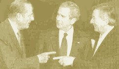 سه تن از رهبران وقت غرب در حاشیه مذاکرات فوریه 2005
