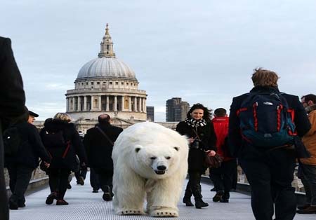 اخبار , اخبار گوناگون,تصاویر خرس قطبی در لندن,خرس قطبی در خیابان لندن