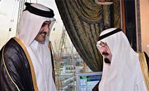 اخبار,اخبار بین الملل , گفتگوی امیر قطر با شاه عربستان