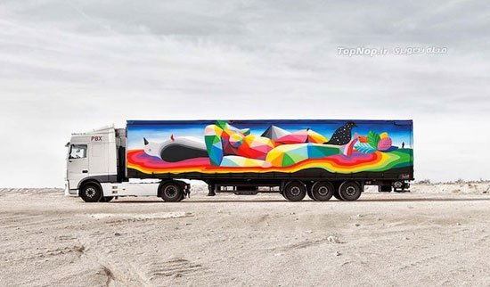 نقاشی بر روی کامیون ها در اسپانیا