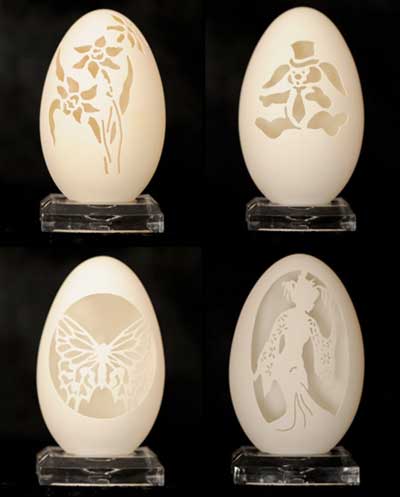 هنر نمایی با پوست تخم مرغ !