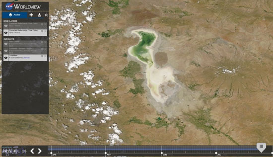 وضعیت بحرانی در تصویر ناسا از دریاچه ارومیه