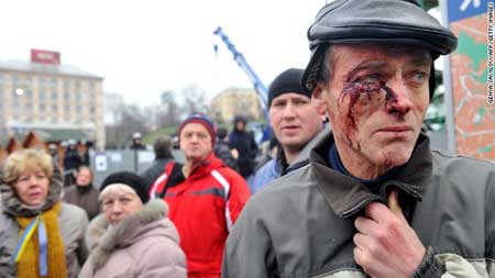 اخبار,اخبار بین الملل,زدوخورد پلیس با طرفداران اروپا در خیابان های اوکراین