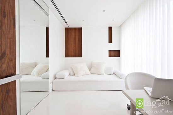 آپارتمان ۱۲۰ متری با دکوراسیون داخلی سفید و چیدمان مدرن
