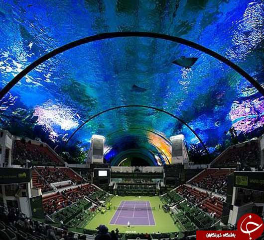 عجیب ترین ورزشگاه تنیس جهان/تصاویر