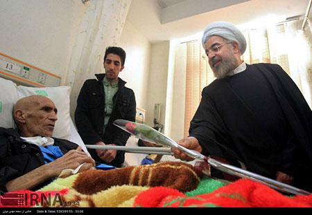 اخبار,اخبار اجتماعی,عیادت روحانی از بیماران بیمارستان امام خمینی