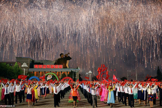 جشن و پایکوبی در  پیونگ یانگ +عکس