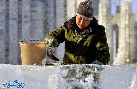 اخبار,اخبار گوناگون,تصاویر قلعه یخی در چین ,ساخت قلعه یخی