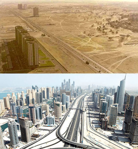 عکس‌های جالبی از پیشرفت شهرها و مدرن شدن آنها در طول زمان