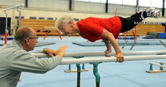 حرکات فوق العاده پیرزن 86 ساله ژیمناستیک