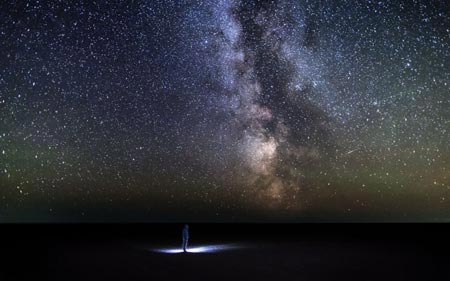 کهکشان راه شیری در منطقه Reykjavik در جنوب ایسلند