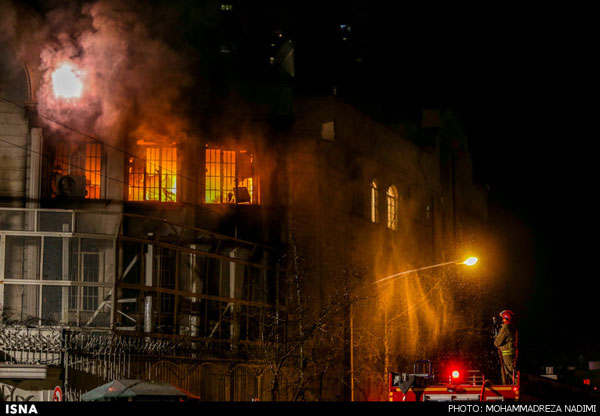 سفارت عربستان در ایران در آتش سوخت +عکس