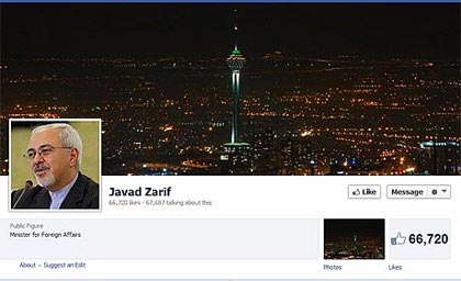 محمد جواد ظریف,صفحه فیس بوک محمد جواد ظریف
