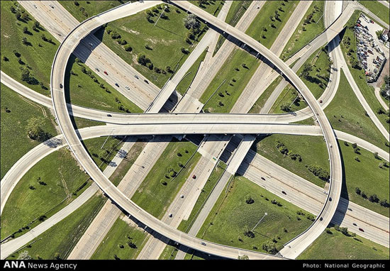 تصاویر هوایی از بزرگراه‌های آمریکا