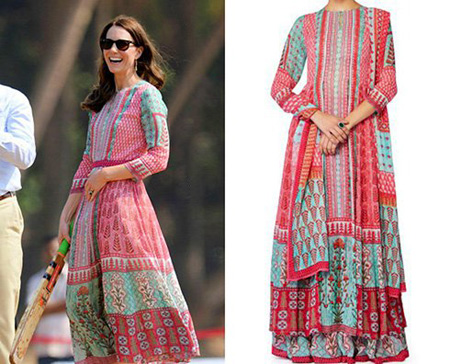 نمونه هایی از مدل لباس های کیت میدلتون در هندوستان, تصاویر کیت میدلتون در هندوستان