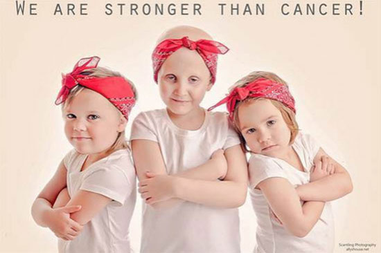 عکس تحسین‌برانگیز ۳ دختربچه شجاع که پیروزی خود را بر سرطان جشن گرفته‌اند