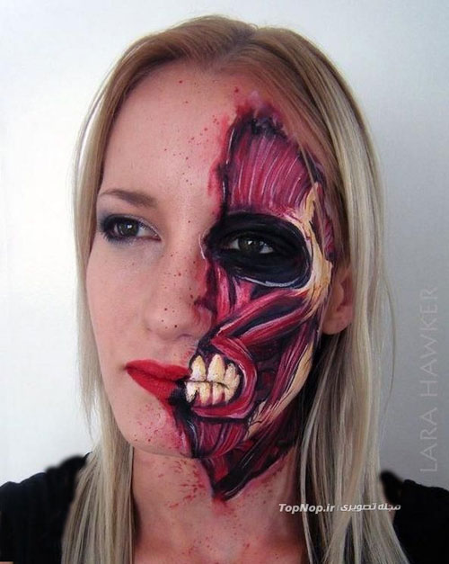 نقاشی های ترسناک روی صورت و بدن +عکس