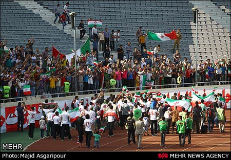 جشن صعود تیم ملی به جام جهانی در ورزشگاه آزادی 